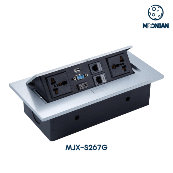 Pop-up Desktop Socket with AC Outlets+USB +RJ45 Network+Tel+VGA+HDMI