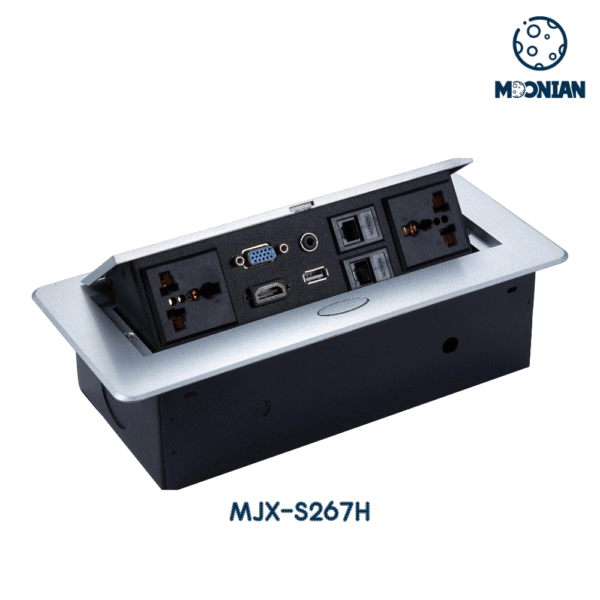Pop-up Desktop Socket with AC Outlets+USB +RJ45 Network+Tel+VGA+HDMI