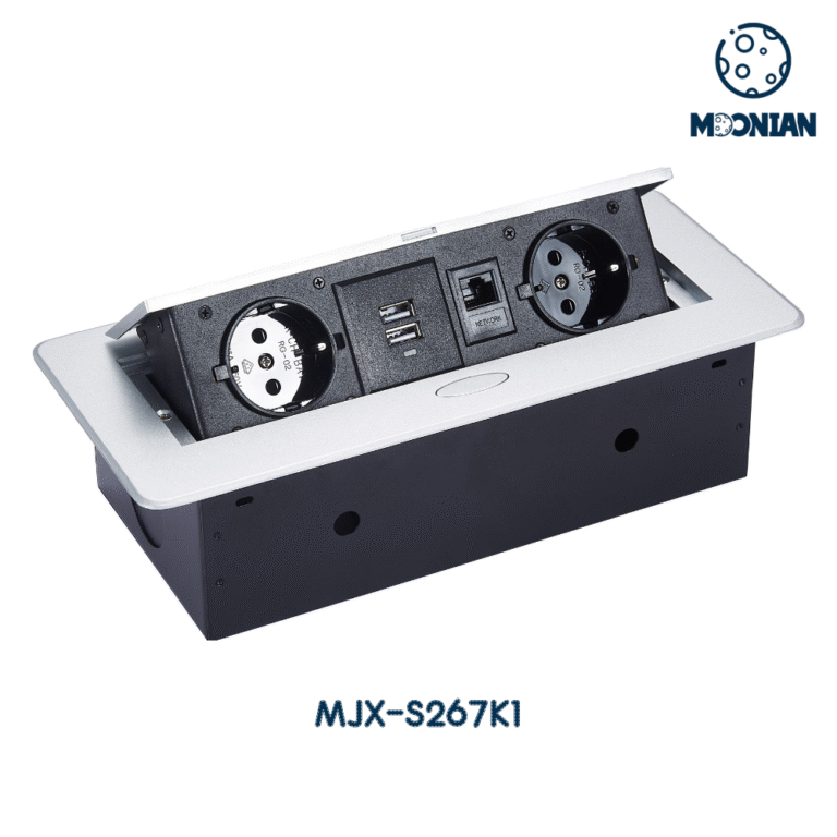 Pop-up Desktop Socket with 2AC Outlets+2USB Charging+RJ45 network