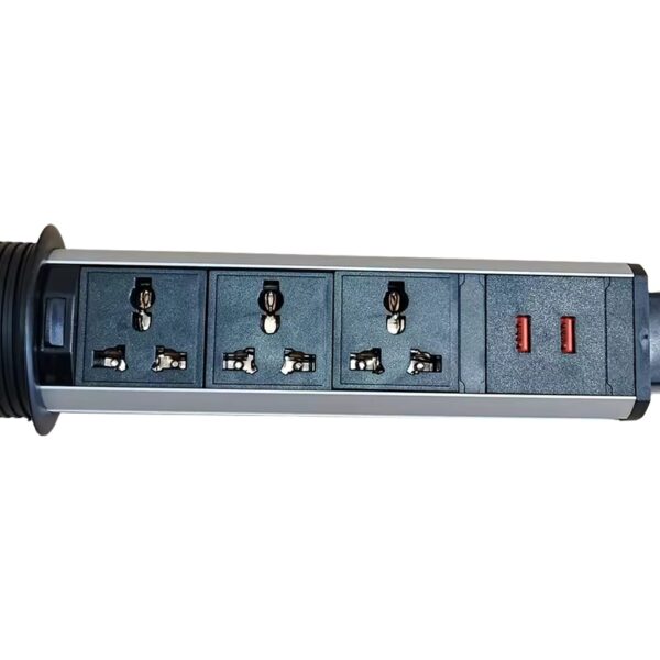 Pull Pop Up Socket Retractable Electrical Outlet for Countertop With 3 AC Outlet + USB A+A