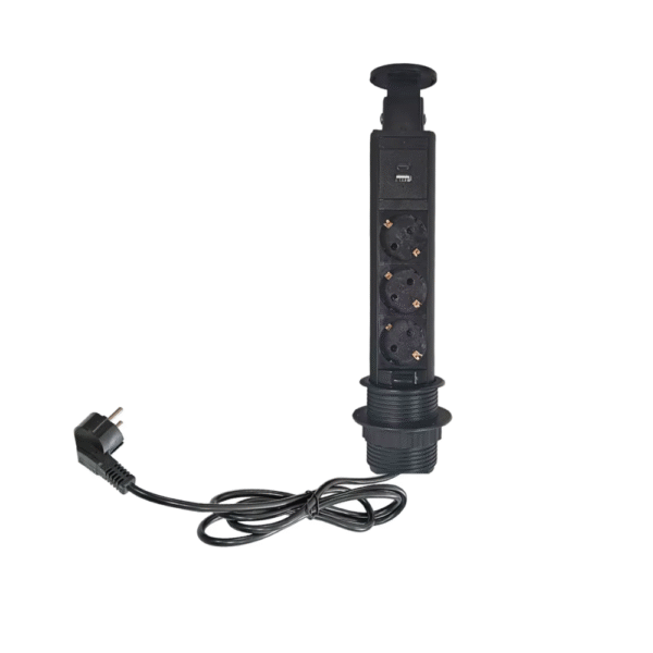 Pull Pop Up Socket  With 3 AC Outlet + USB Type A+C 60K