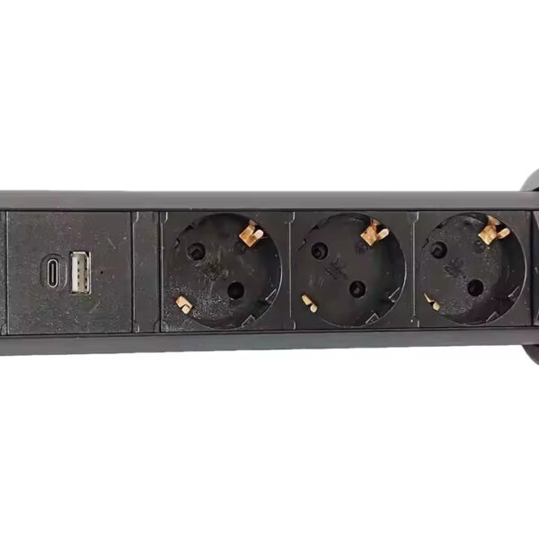 Pull Pop Up Socket Retractable Electrical Outlet for Countertop With 3 AC Outlet + USB Type A+C