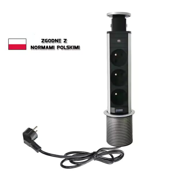 Pull Pop Up Socket Retractable Electrical Outlet for Countertop With 3 AC Outlet