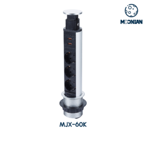 Pull Pop Up Socket Retractable Electrical Outlet for Countertop With 3 AC Outlet + 2 USB Charging