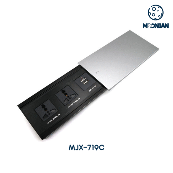 MJX-719C Sliding Cover Desktop Socket with 2*USB MJX-719C