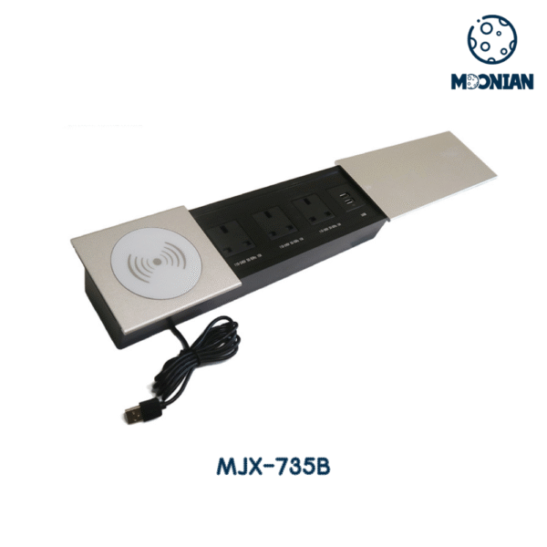 Sliding Cover Socket With 3*AC Outlets Wireless Charging MJX-735B