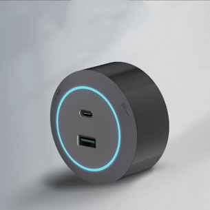 Moonian Halo-LED Power Track Adapter with 360 Degree Futuristic Light Ring Glowing Moonian Halo-LED Power Track Adapter with 360 Degree Futuristic Light Ring Glowing