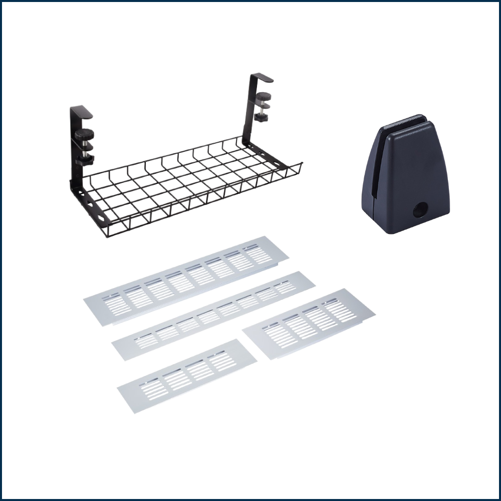 Cable management tray and accessories for office furniture - Moonian