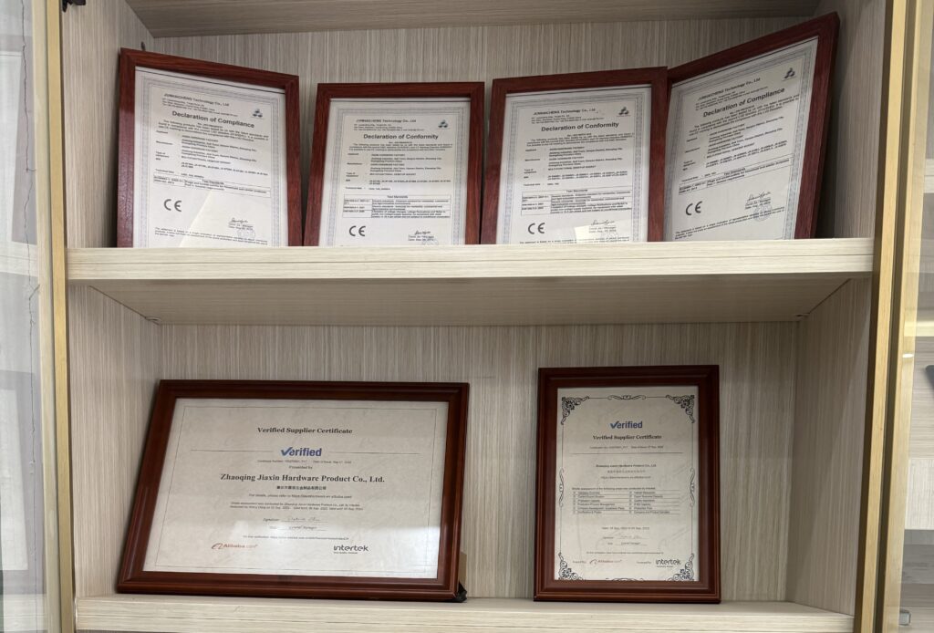 CE and RoHS certificate documents for Moonian pop-up sockets, sliding sockets, and track socket systems