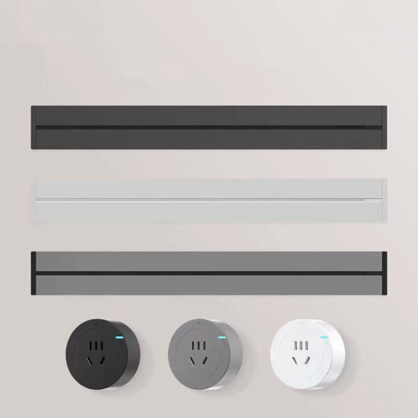 Universal and UK plug versions of Moonian Blue-Dot series minimalist sockets